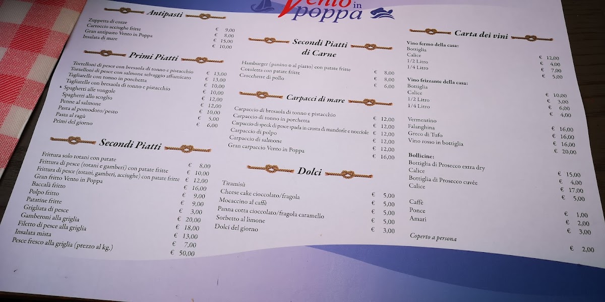 Vento in poppa Photo Menu 3