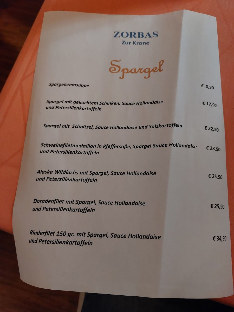 Gasthaus ZORBAS Zur Krone Photo Menu 4