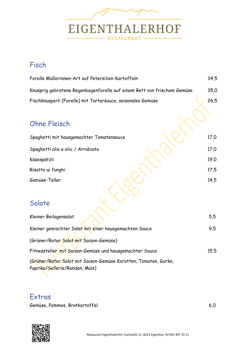 Restaurant Eigenthalerhof Photo Menu 2
