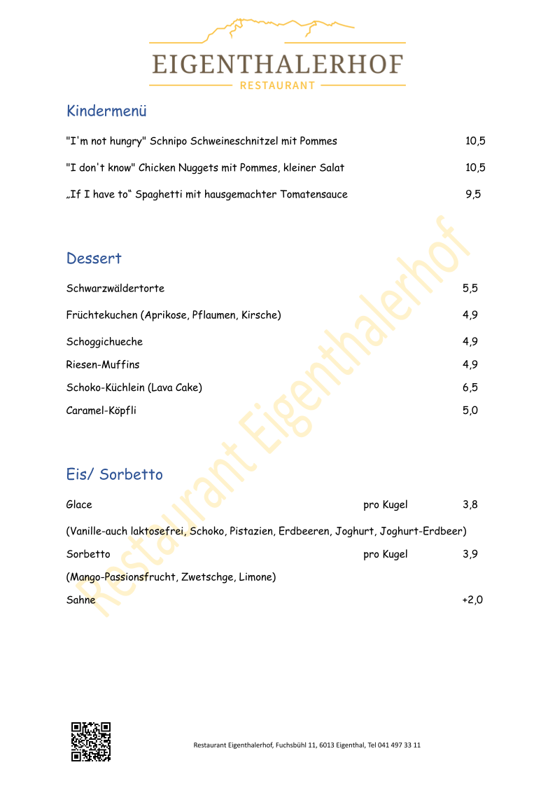 Restaurant Eigenthalerhof Photo Menu 3