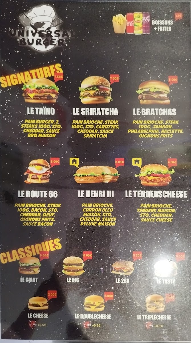 Universal Burger Photo Menu 4