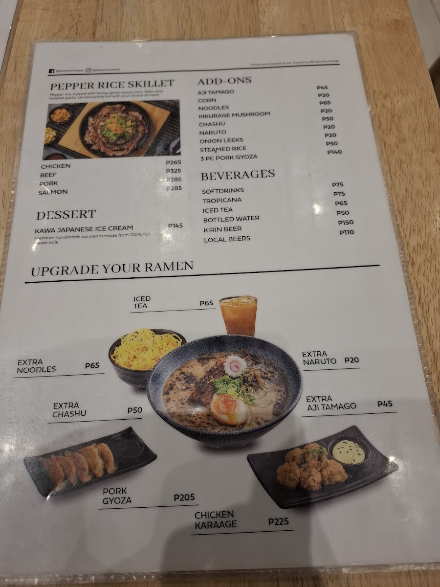 Kawa Ramen - Eton Tower Makati Photo Menu 10