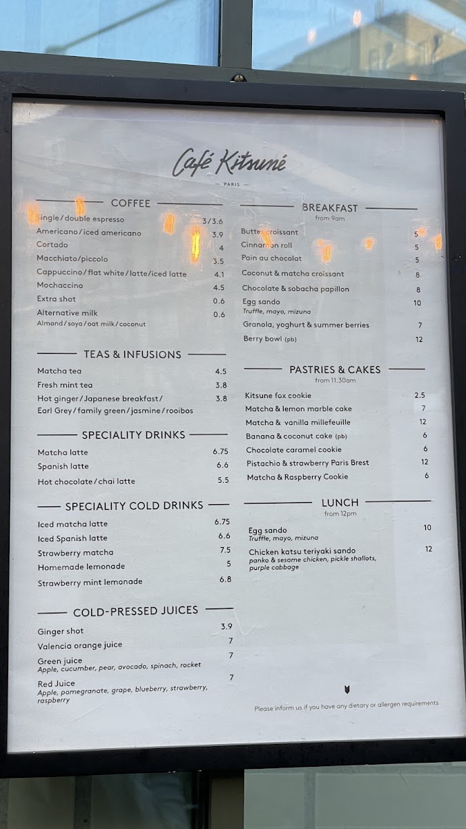 Café Kitsuné - Belgravia Photo Menu 1