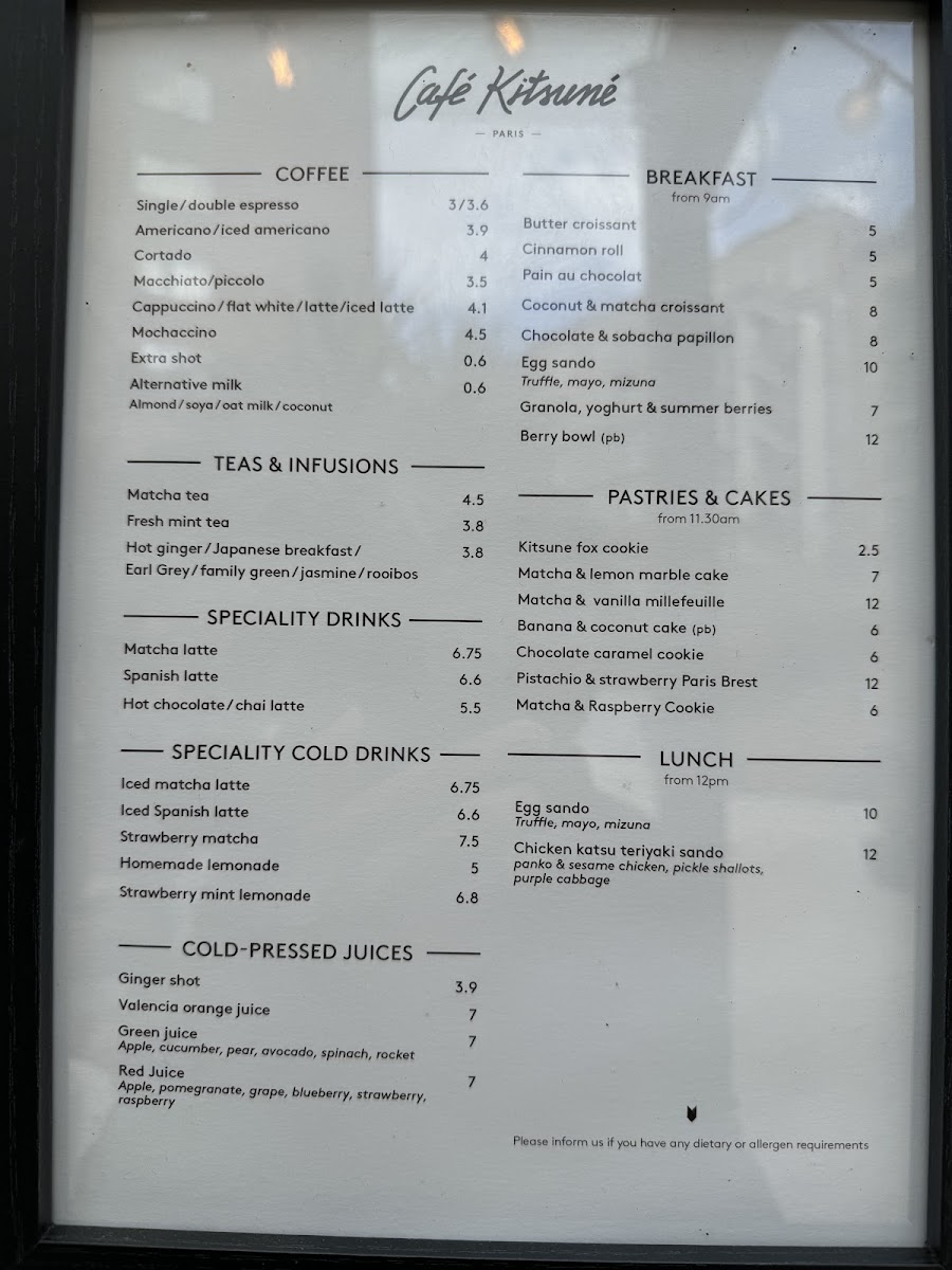 Café Kitsuné - Belgravia Photo Menu 4