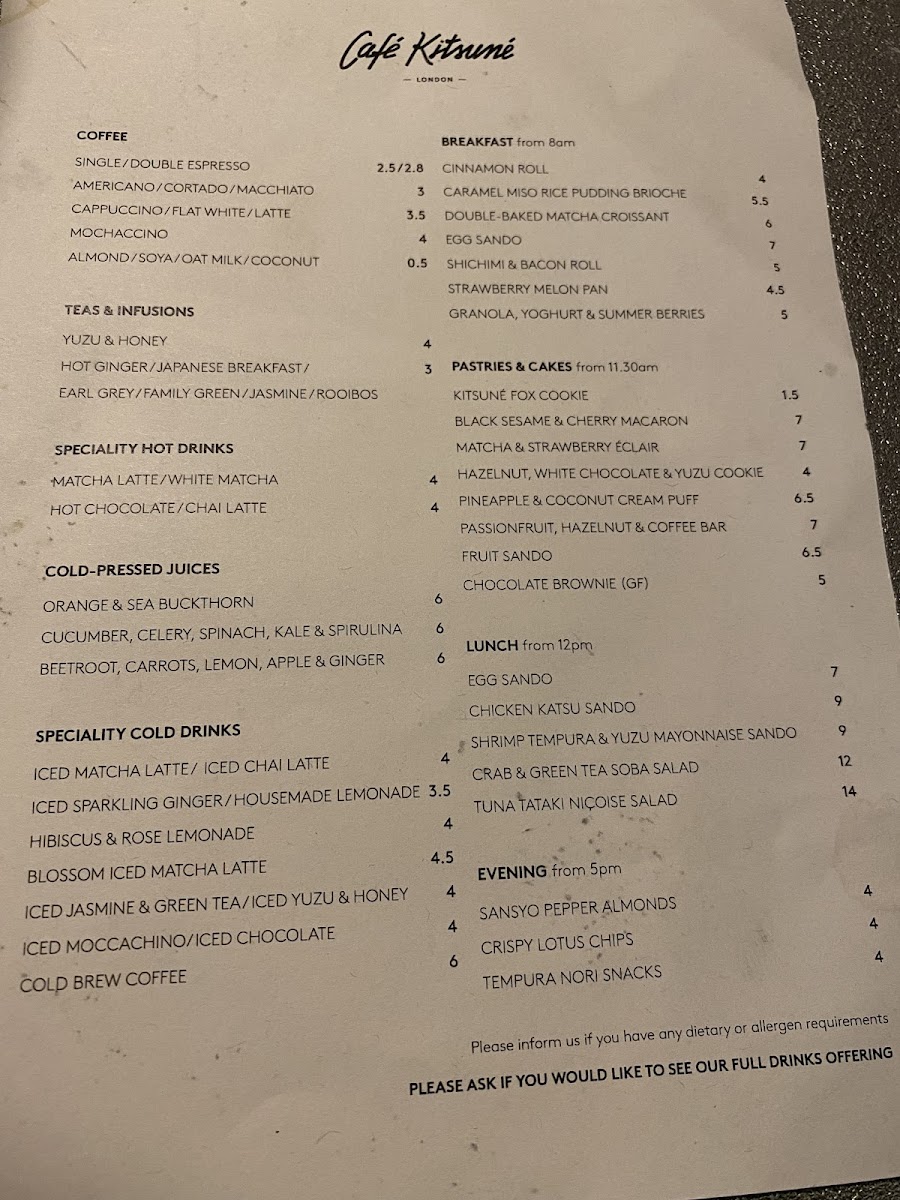 Café Kitsuné - Belgravia Photo Menu 5