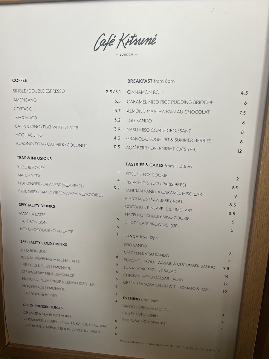 Café Kitsuné - Belgravia Photo Menu 8