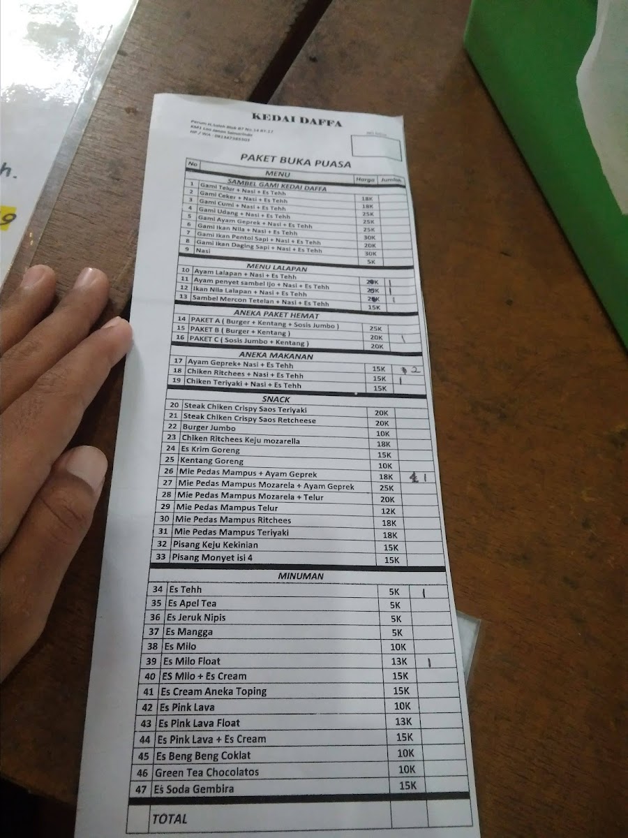 KEDAI DAFFA Photo Menu 2