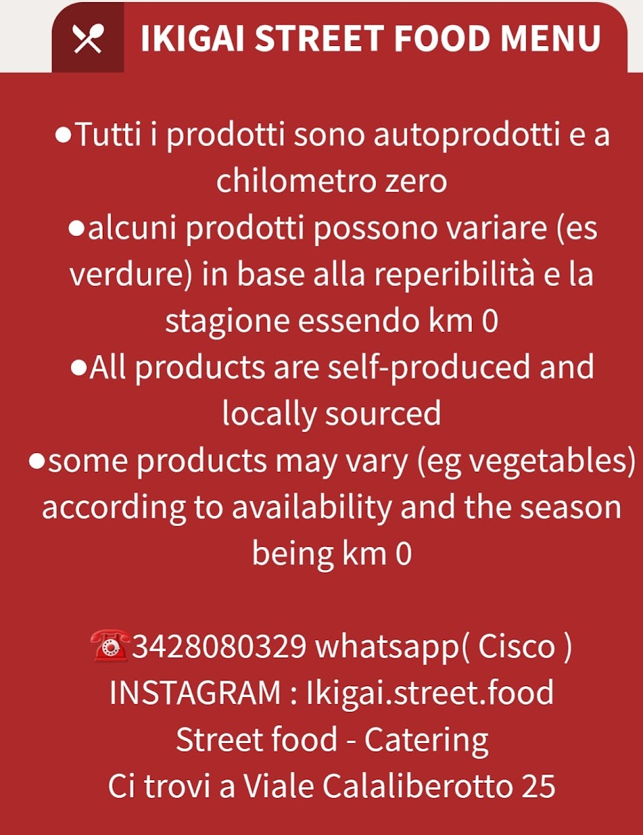 Ikigai street food Photo Menu 1