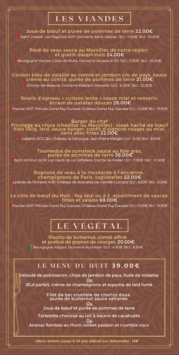 Le 8 - Les Restaurants Nicolas Pierre Photo Menu 1