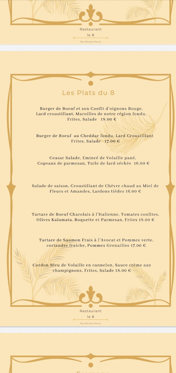 Le 8 - Les Restaurants Nicolas Pierre Photo Menu 9