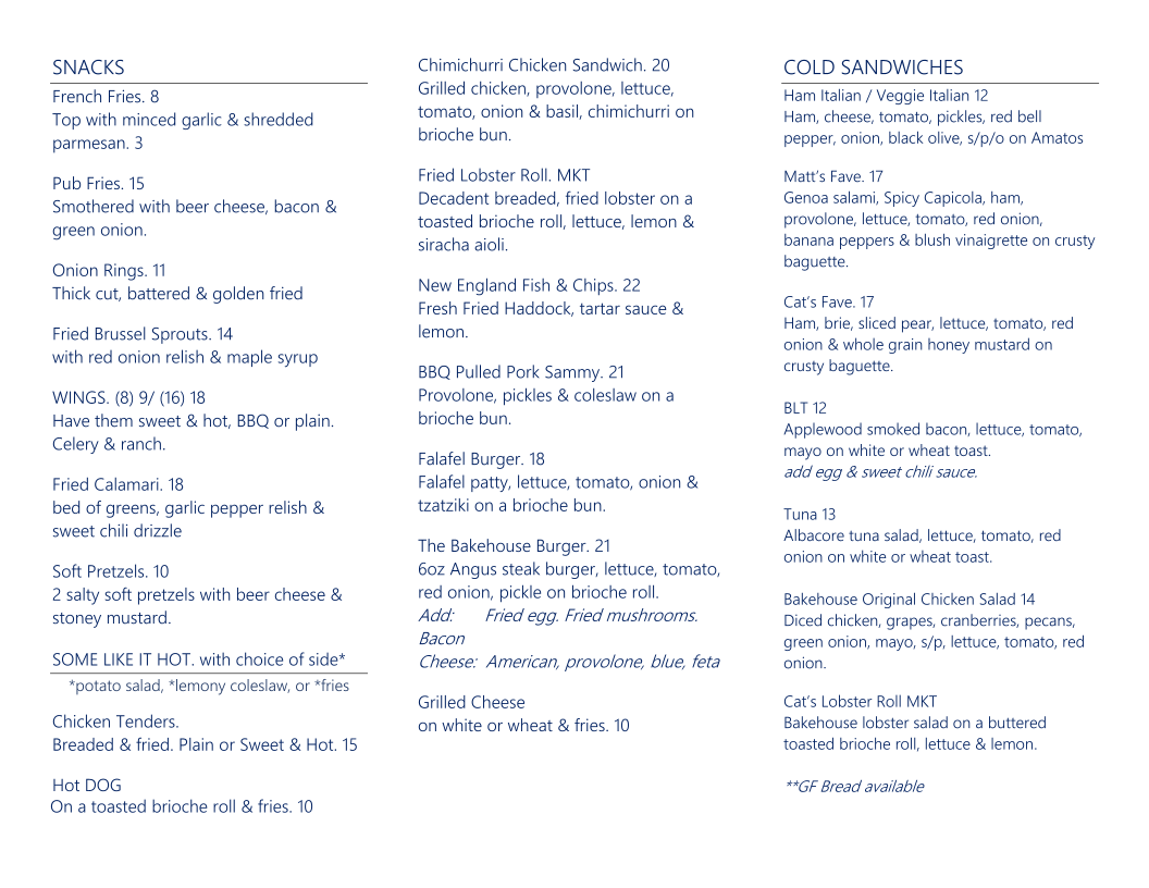 Byers & Sons Long Island Bakehouse Photo Menu 1