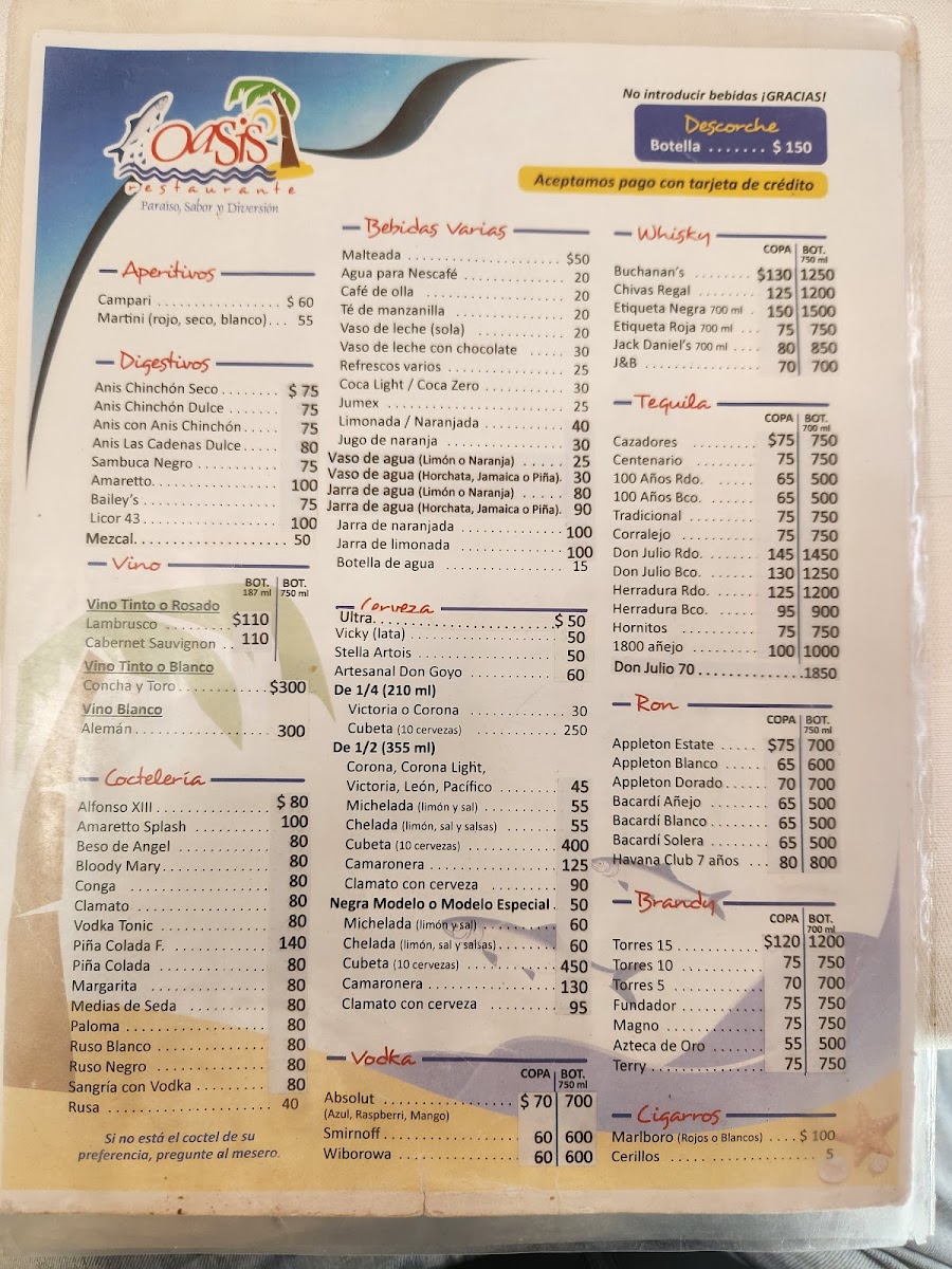 Oasis Restaurant Photo Menu 10