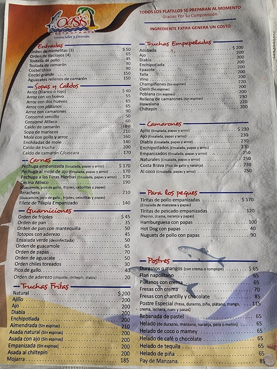 Oasis Restaurant Photo Menu 2