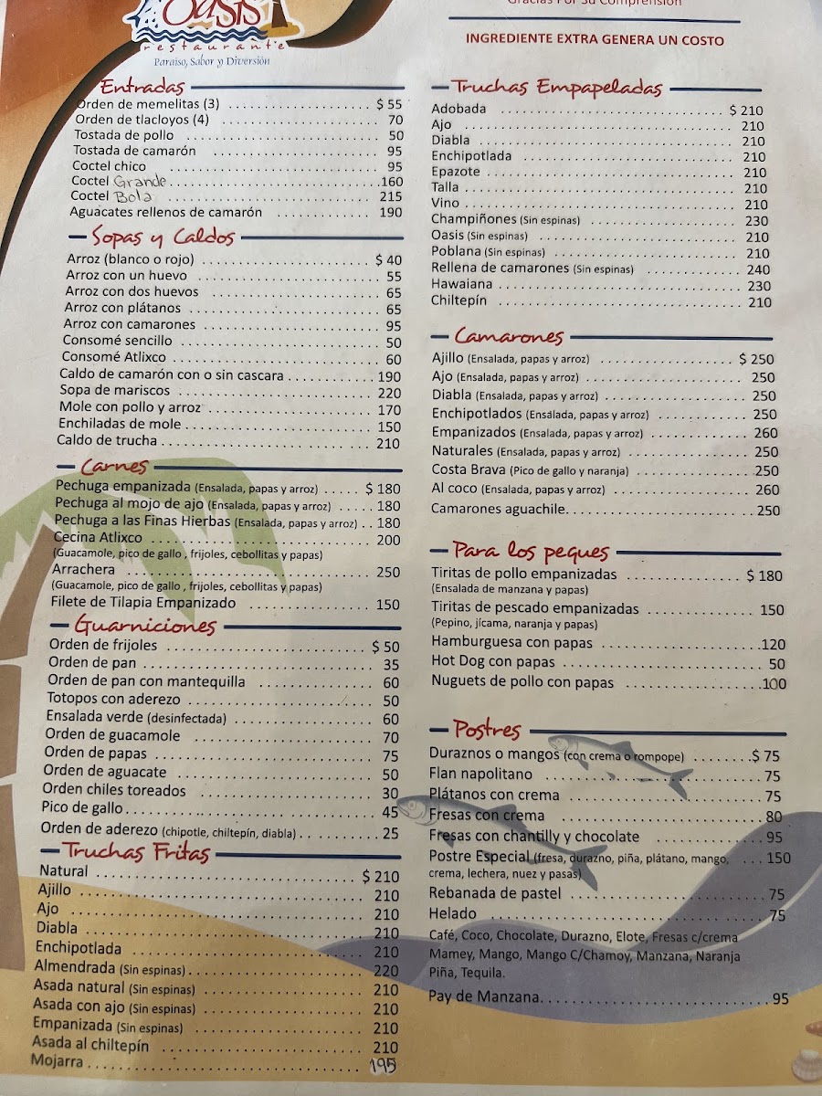 Oasis Restaurant Photo Menu 3