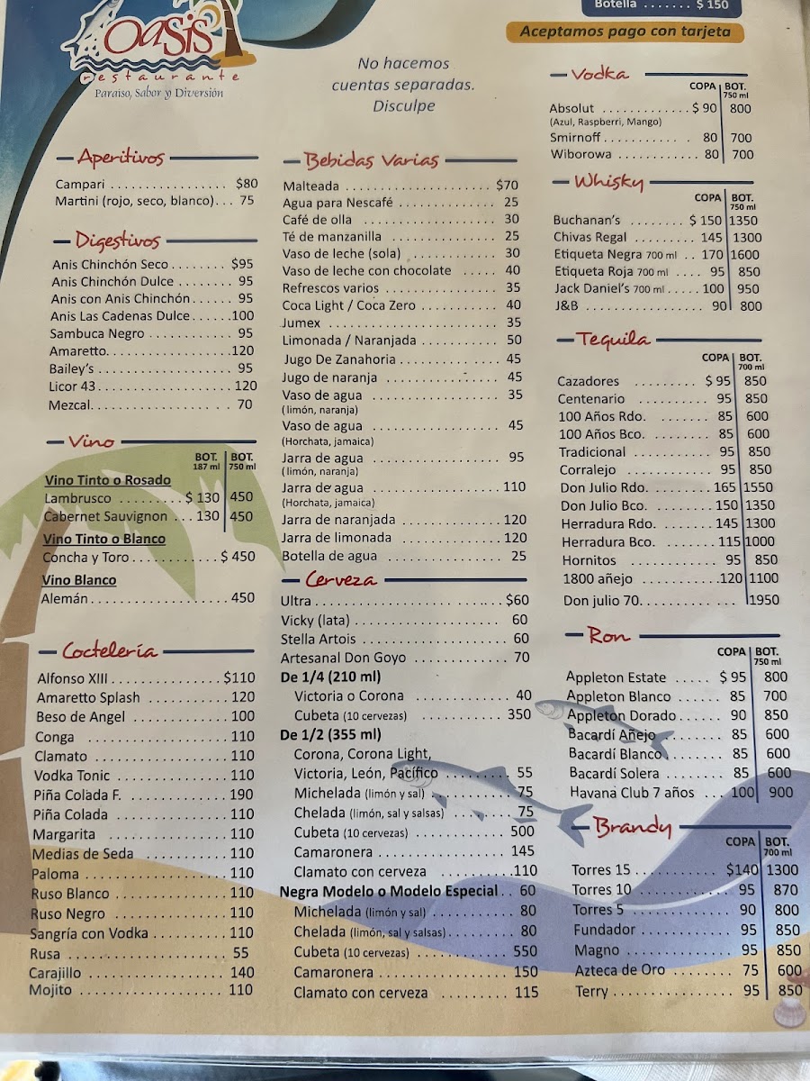 Oasis Restaurant Photo Menu 4
