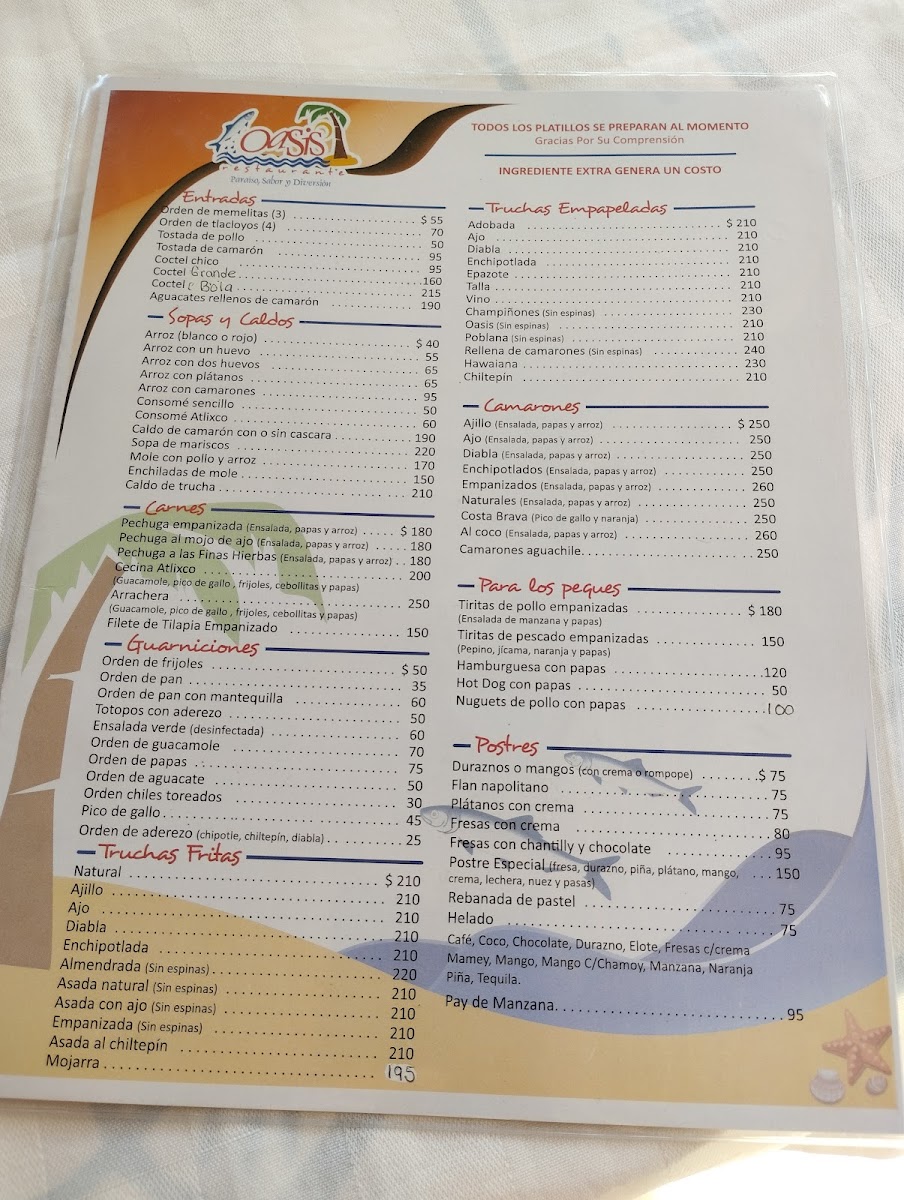 Oasis Restaurant Photo Menu 6