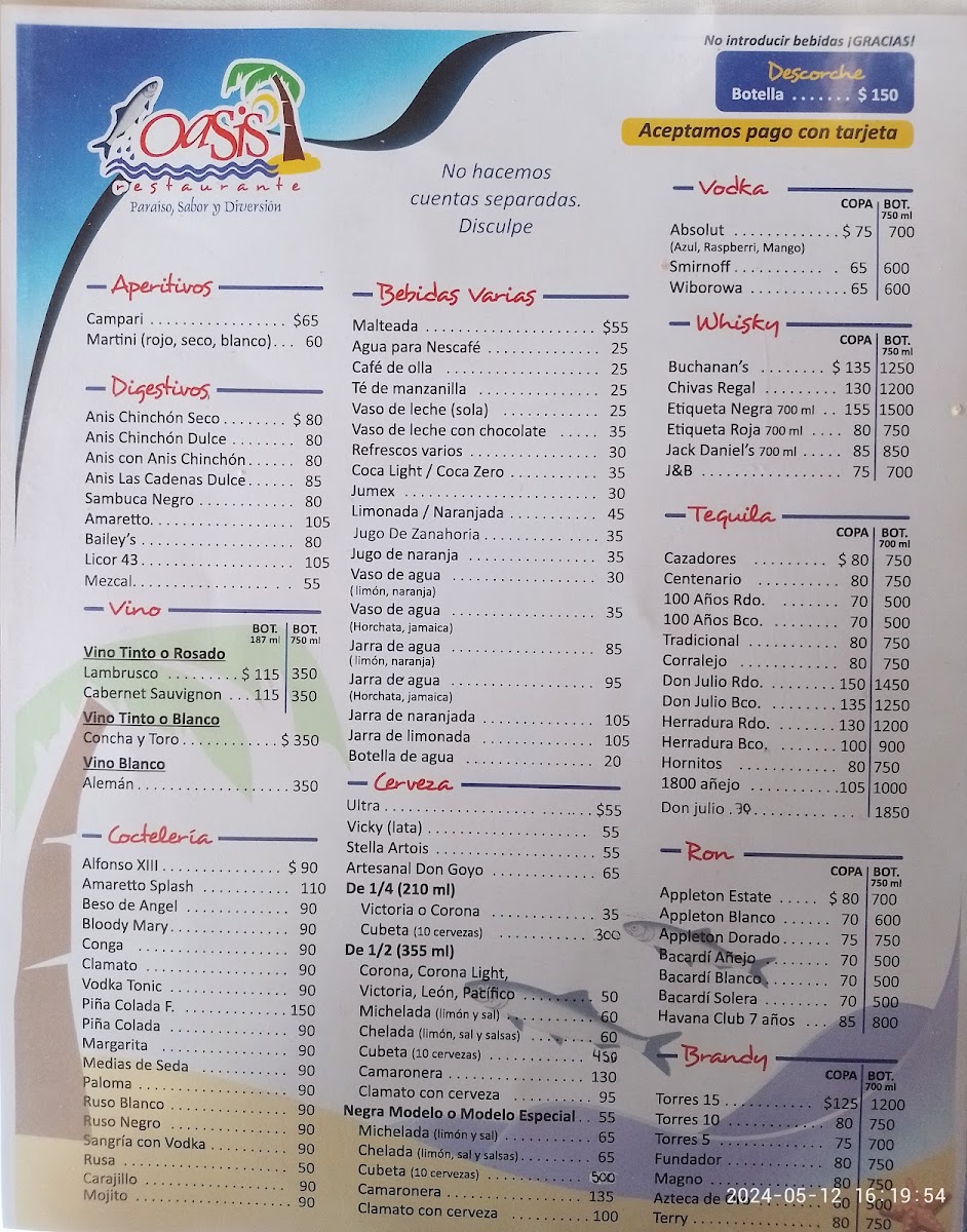 Oasis Restaurant Photo Menu 8
