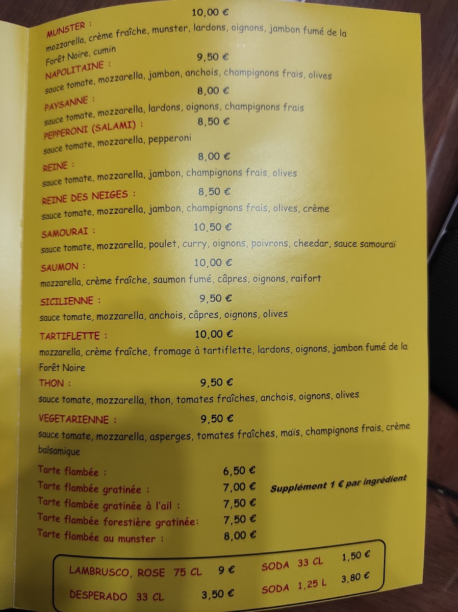 La Pizz' A Papa Mertzwiller Photo Menu 5