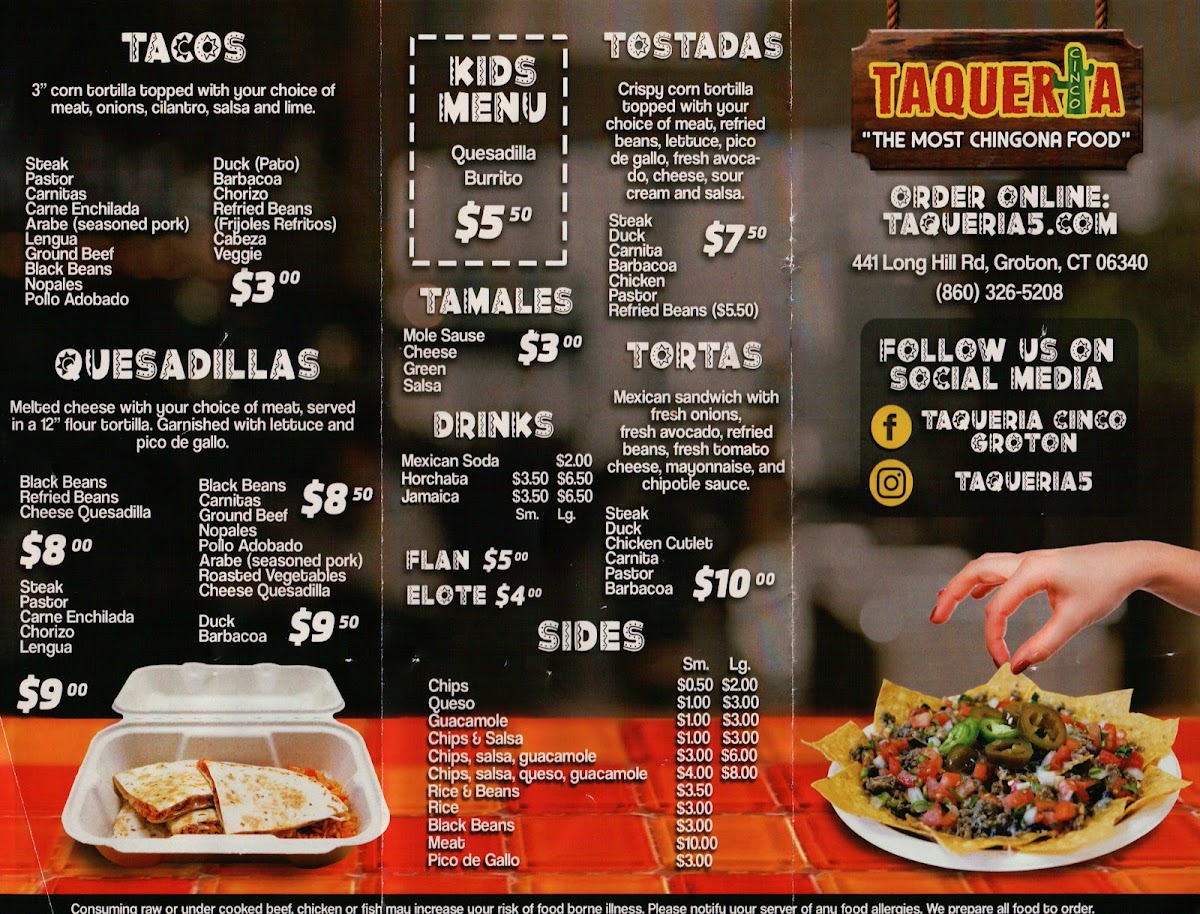 Taqueria Cinco Photo Menu 6