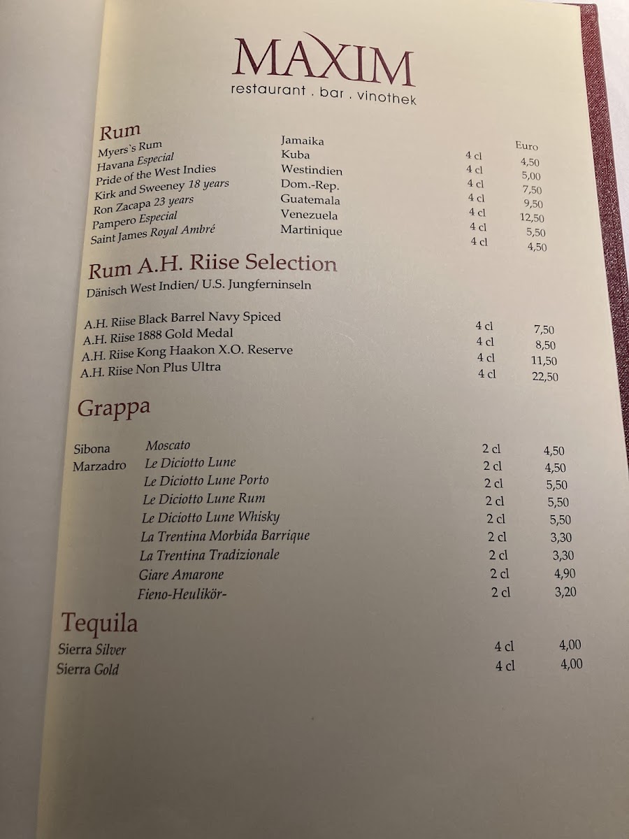 Restaurant Maxim Photo Menu 2
