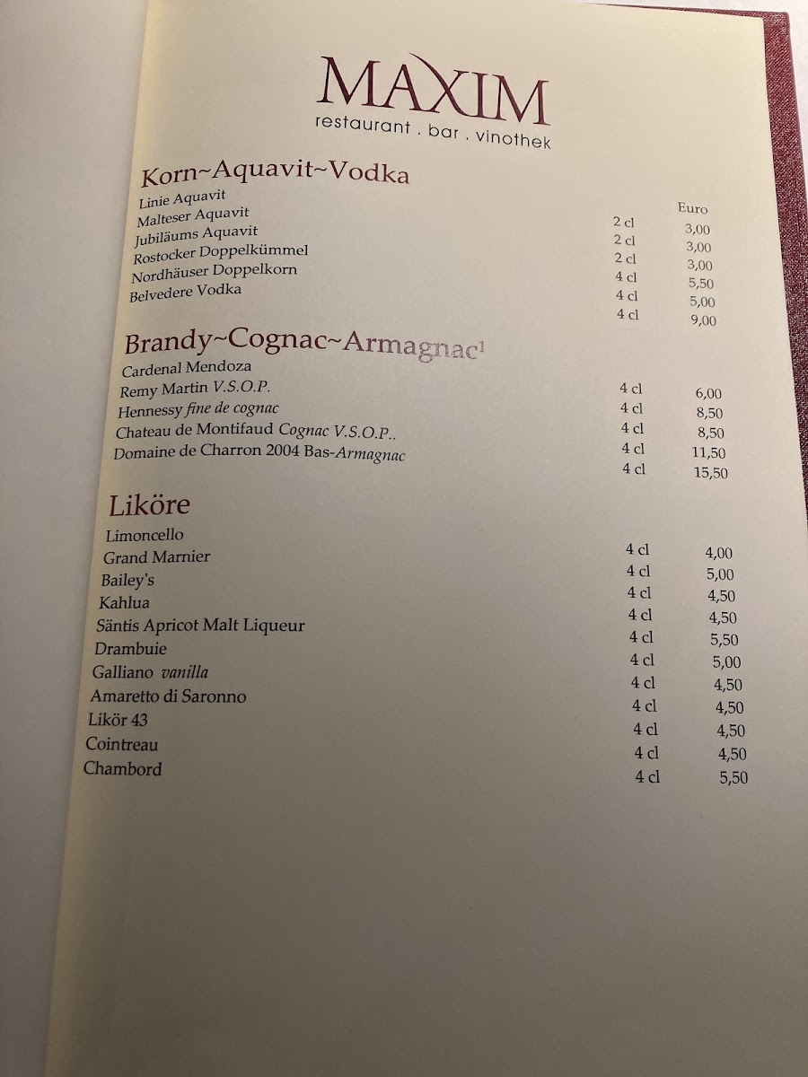 Restaurant Maxim Photo Menu 3