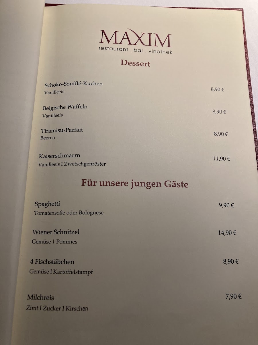 Restaurant Maxim Photo Menu 9