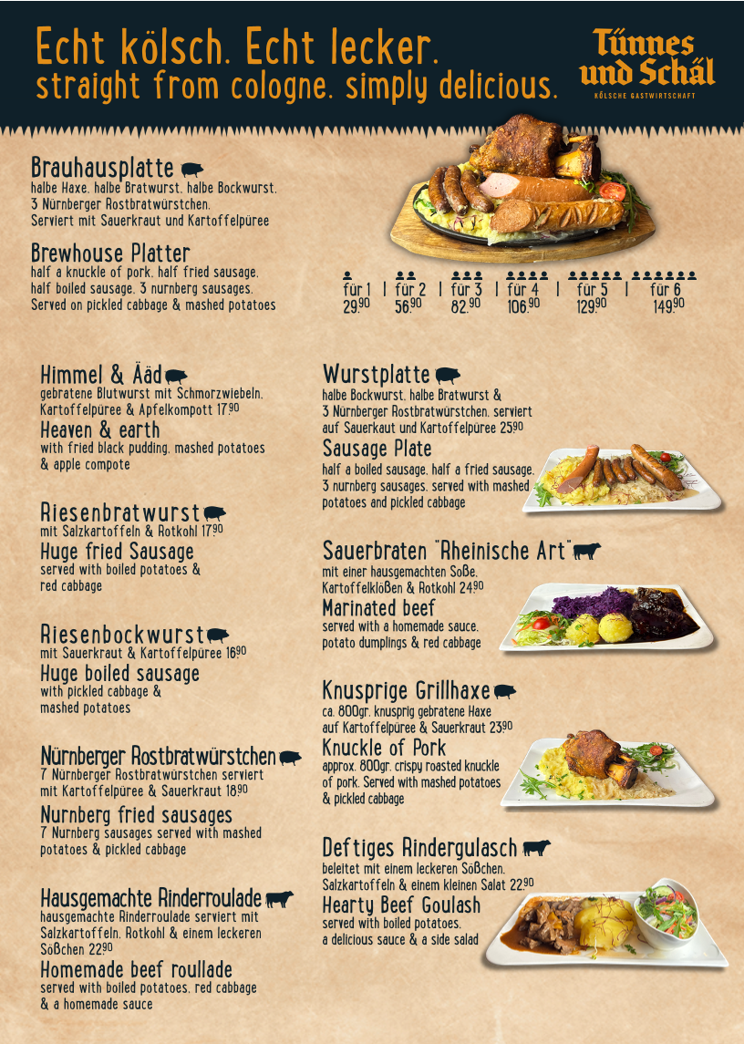 Tünnes und Schäl Kölsche Gastwirtschaft Photo Menu 4