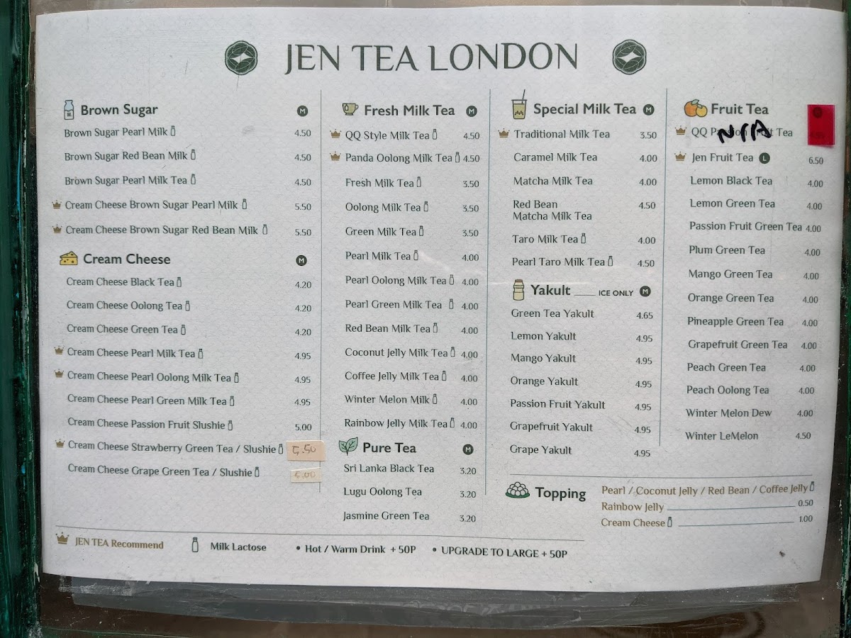 Jen Tea茶珍圓 - Liverpool Street Photo Menu 3