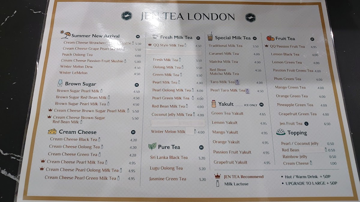 Jen Tea茶珍圓 - Liverpool Street Photo Menu 5
