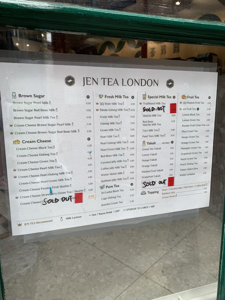 Jen Tea茶珍圓 - Liverpool Street Photo Menu 7