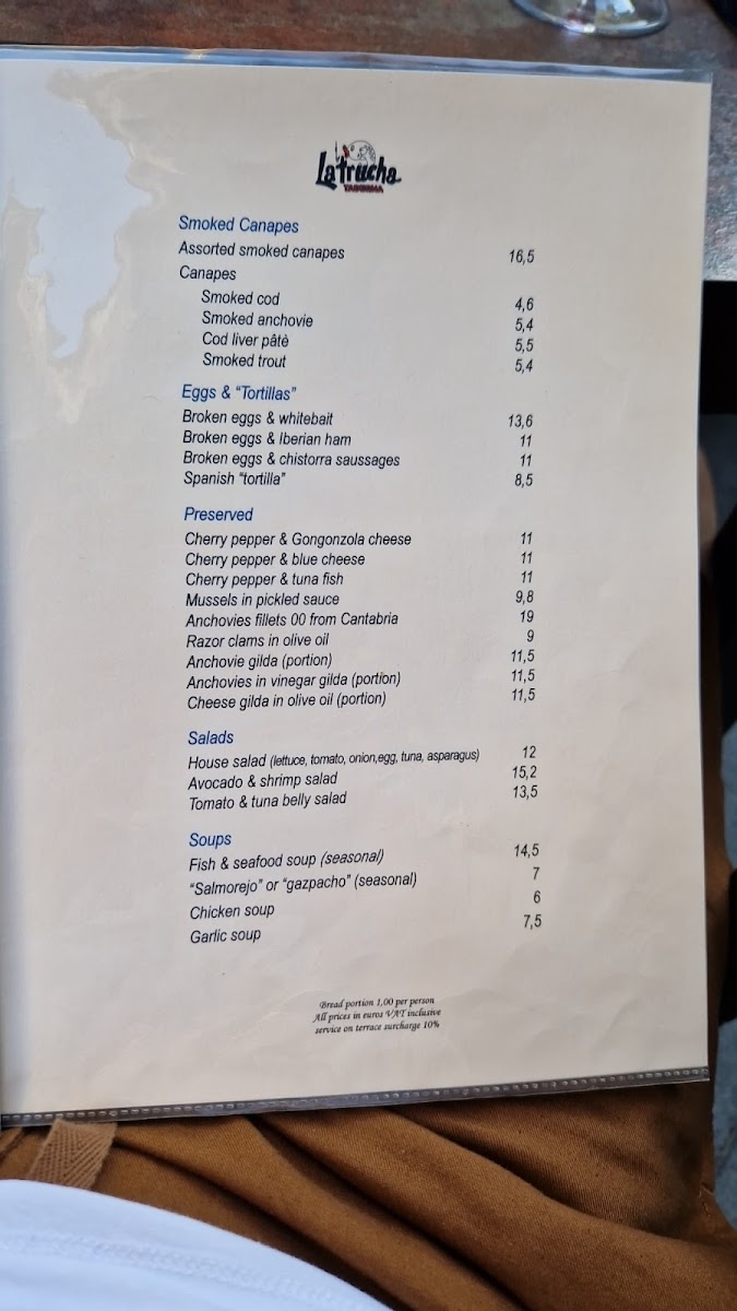 La Trucha Photo Menu 5