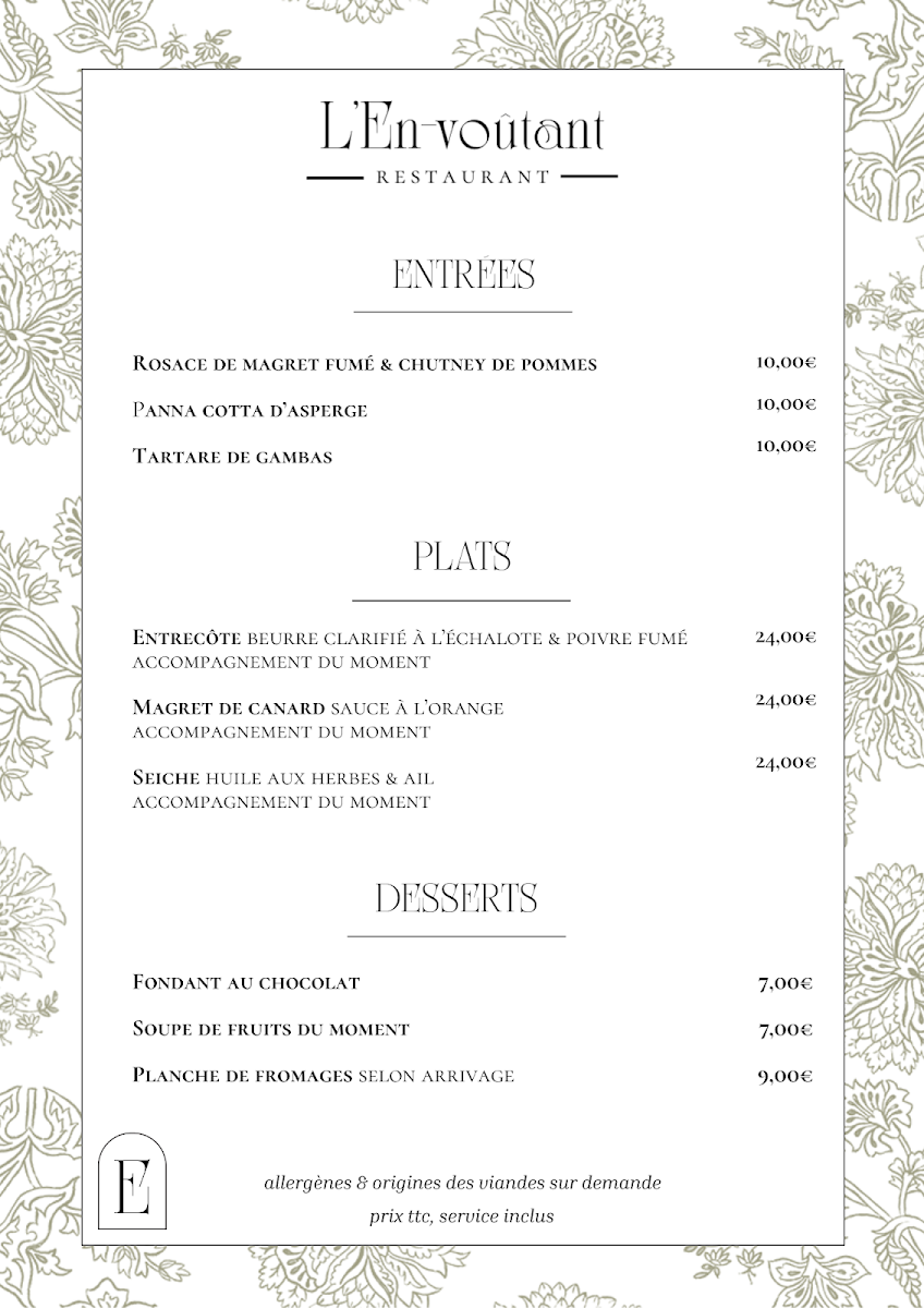 L'En-Voûtant Photo Menu 1