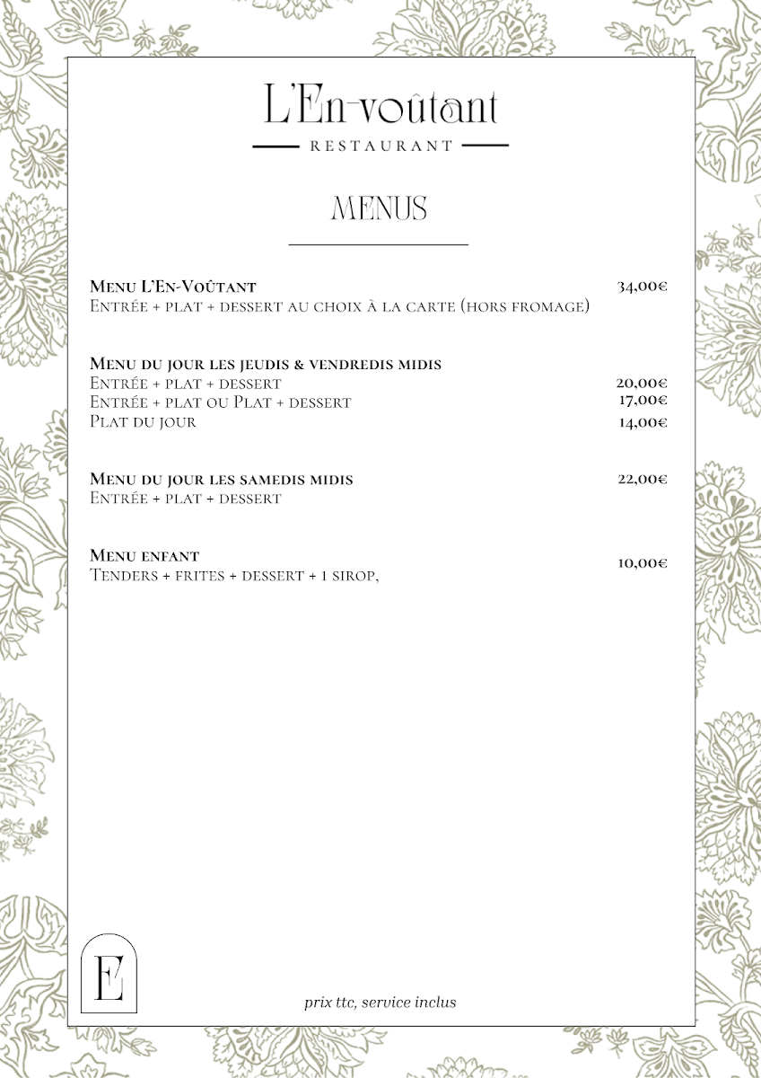 L'En-Voûtant Photo Menu 2