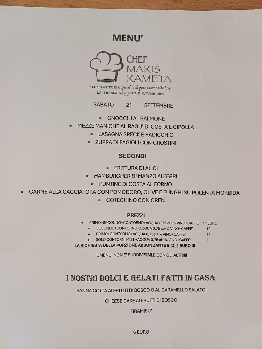 Ristorante Alla Fattoria Photo Menu 4