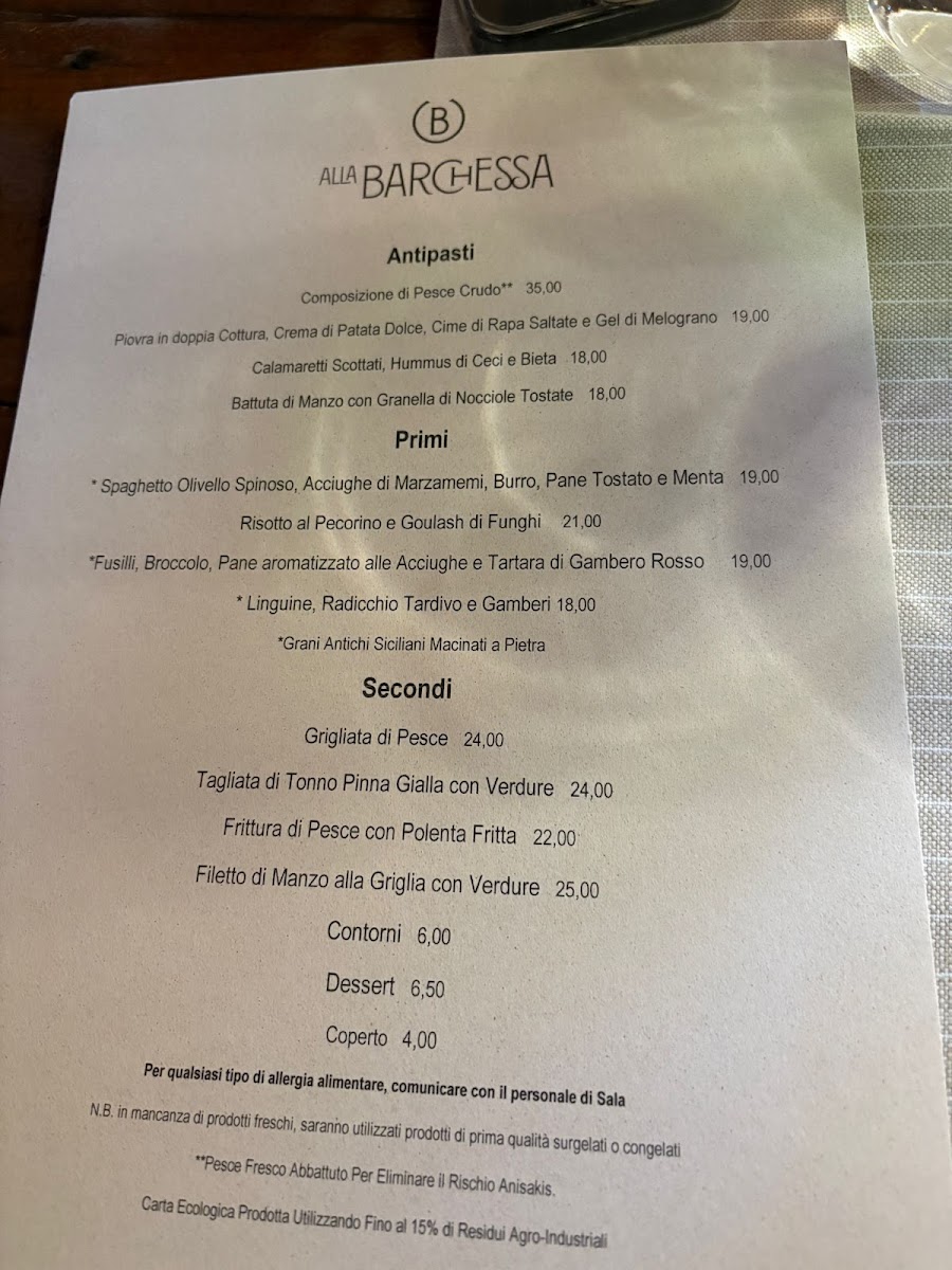 Osteria Alla Barchessa Photo Menu 1