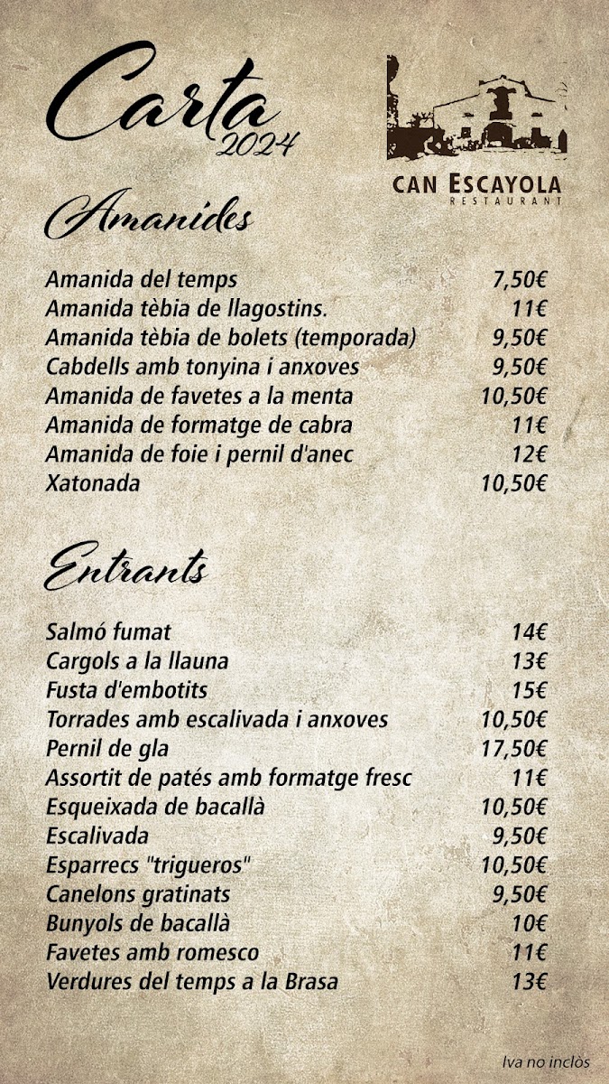 Restaurant Can Escayola Photo Menu 7