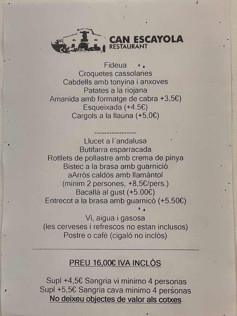 Restaurant Can Escayola Photo Menu 9