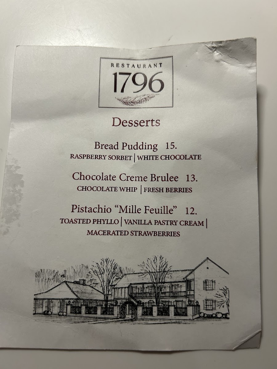Restaurant 1796 Photo Menu 1