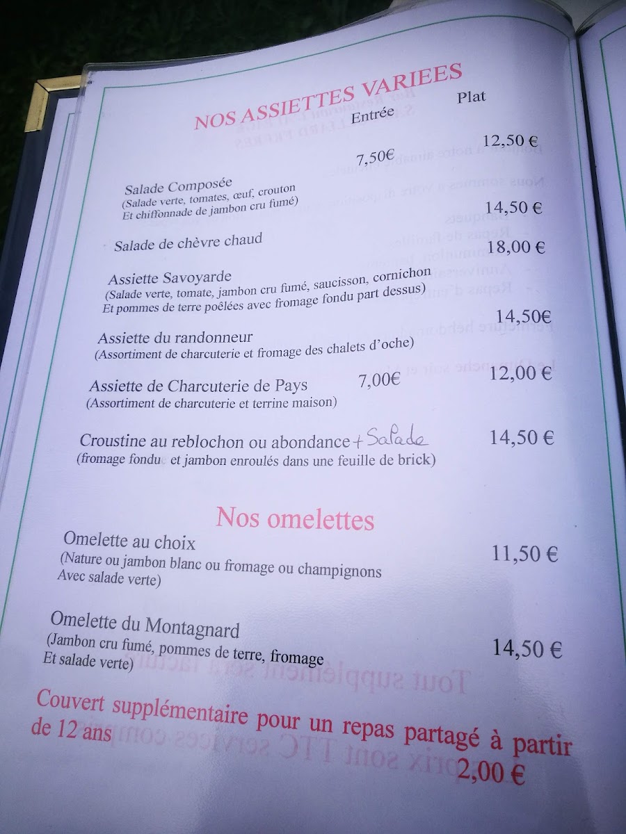 Restaurant L'Alpage Photo Menu 1