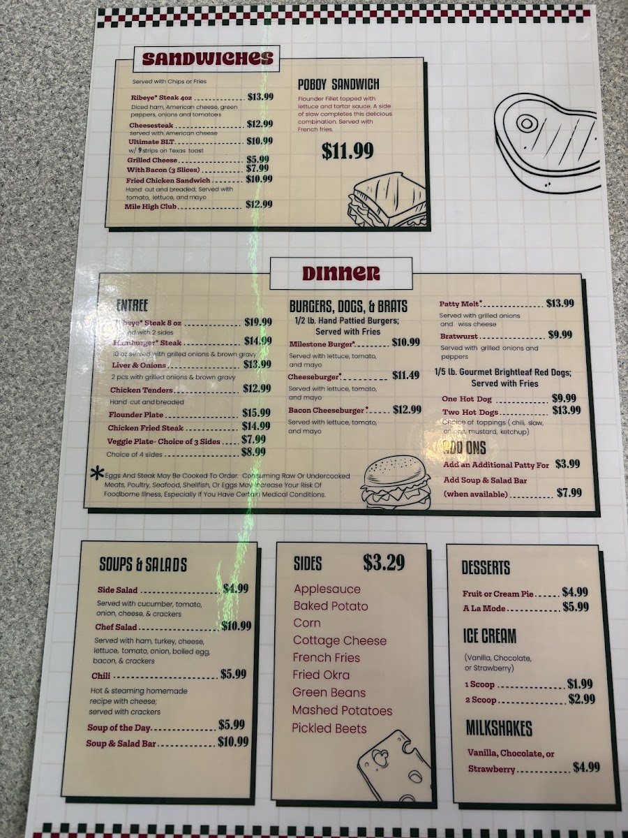 Milestone Diner Photo Menu 3