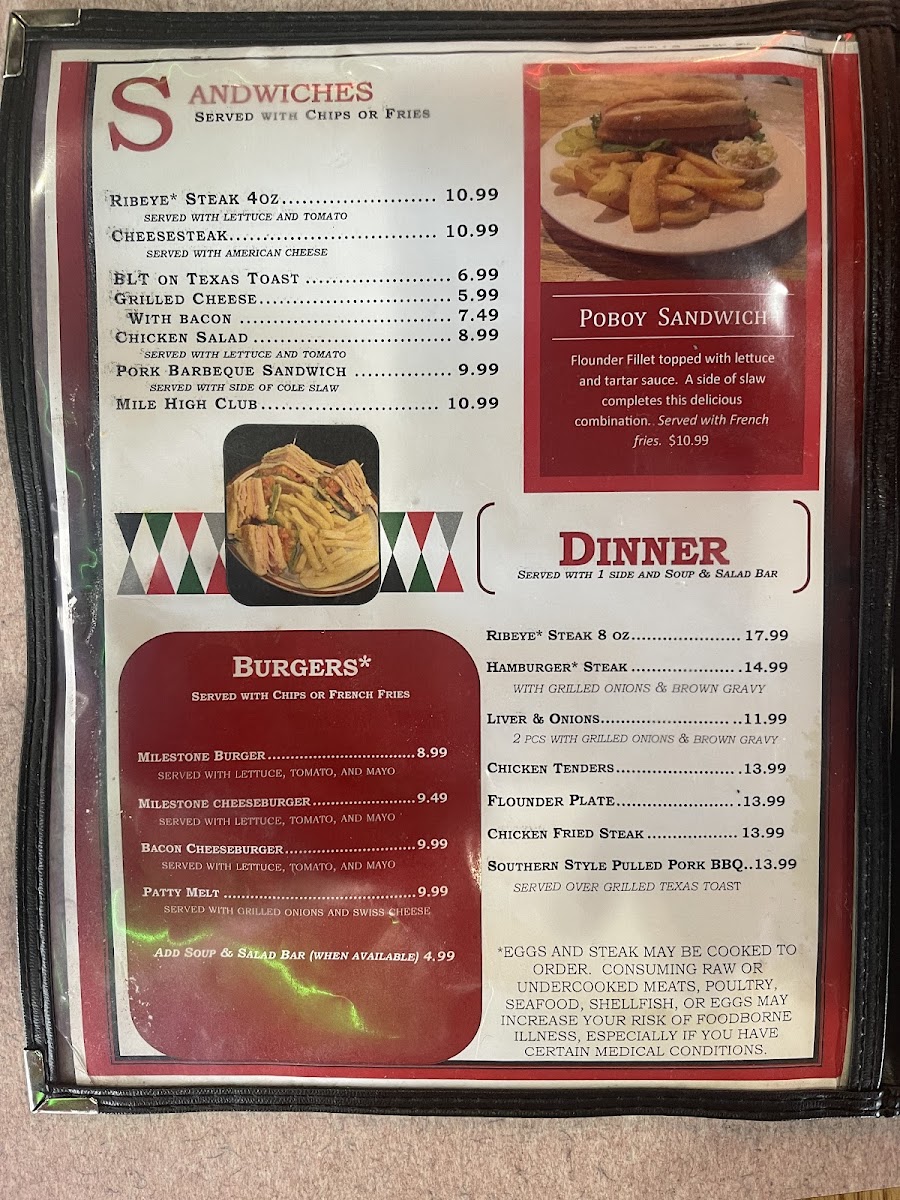 Milestone Diner Photo Menu 6