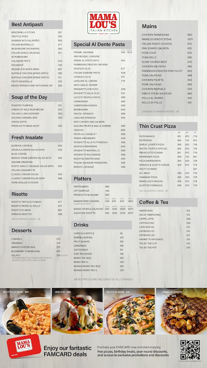 Mama Lou's Italian Kitchen- SM City Bataan Photo Menu 2
