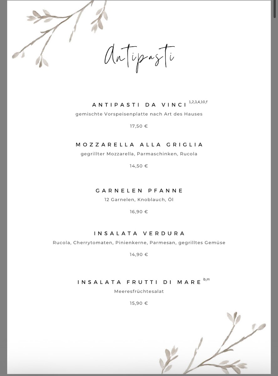 Ristorante Da Vinci Photo Menu 2