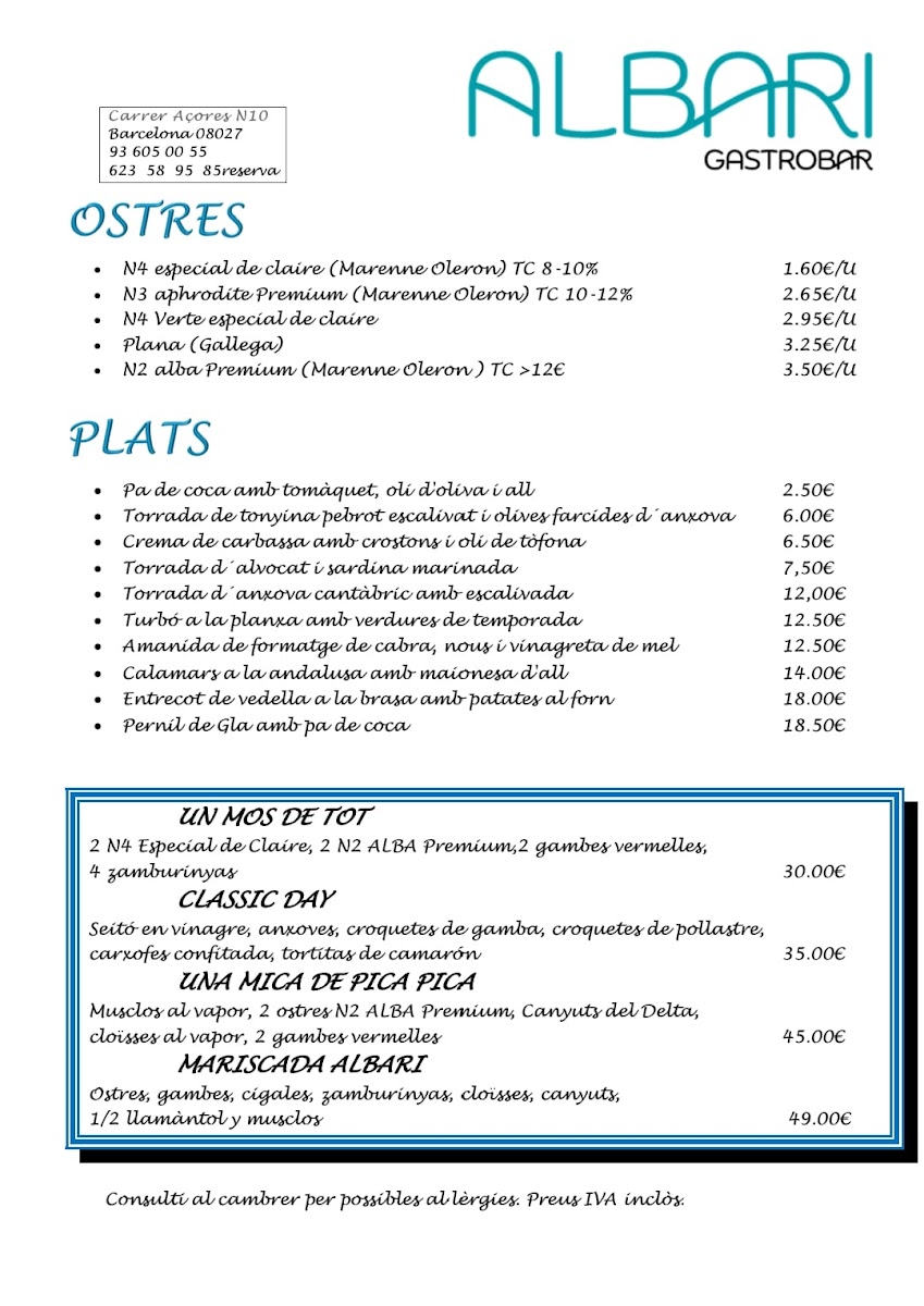 ALBARI GASTROBAR Photo Menu 1