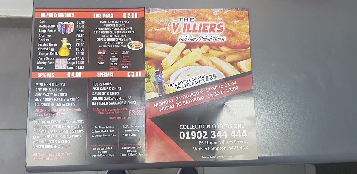 Villiers Fish & Chips Photo Menu 5