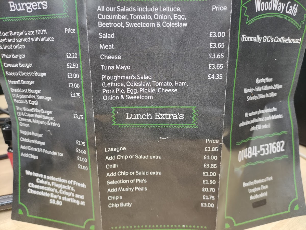 Woodway Cafe Photo Menu 1