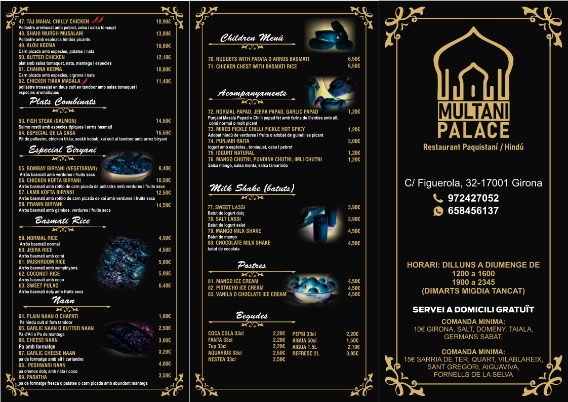 Multani Palace Restaurant Photo Menu 2