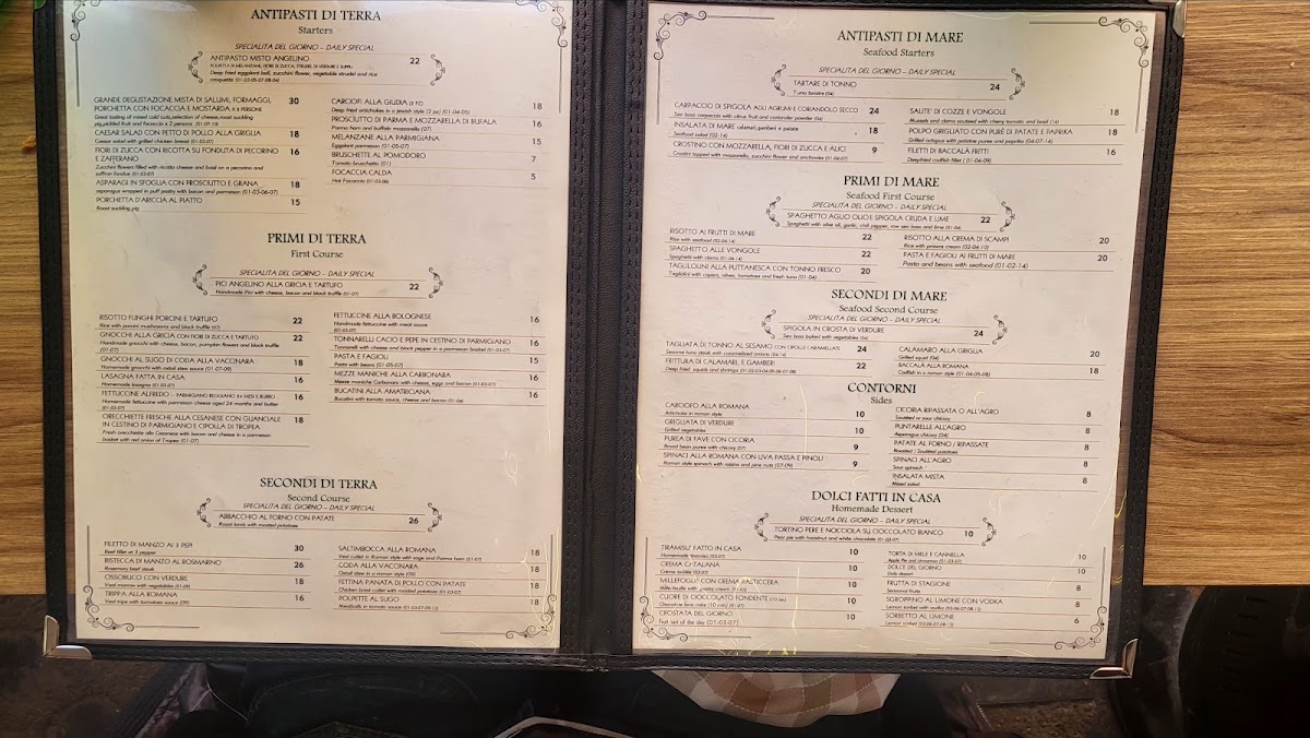 Antica Trattoria Angelino Photo Menu 2