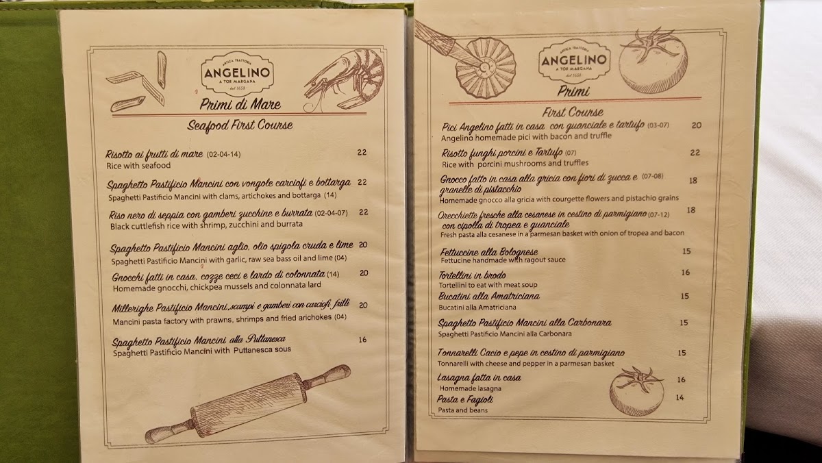 Antica Trattoria Angelino Photo Menu 9