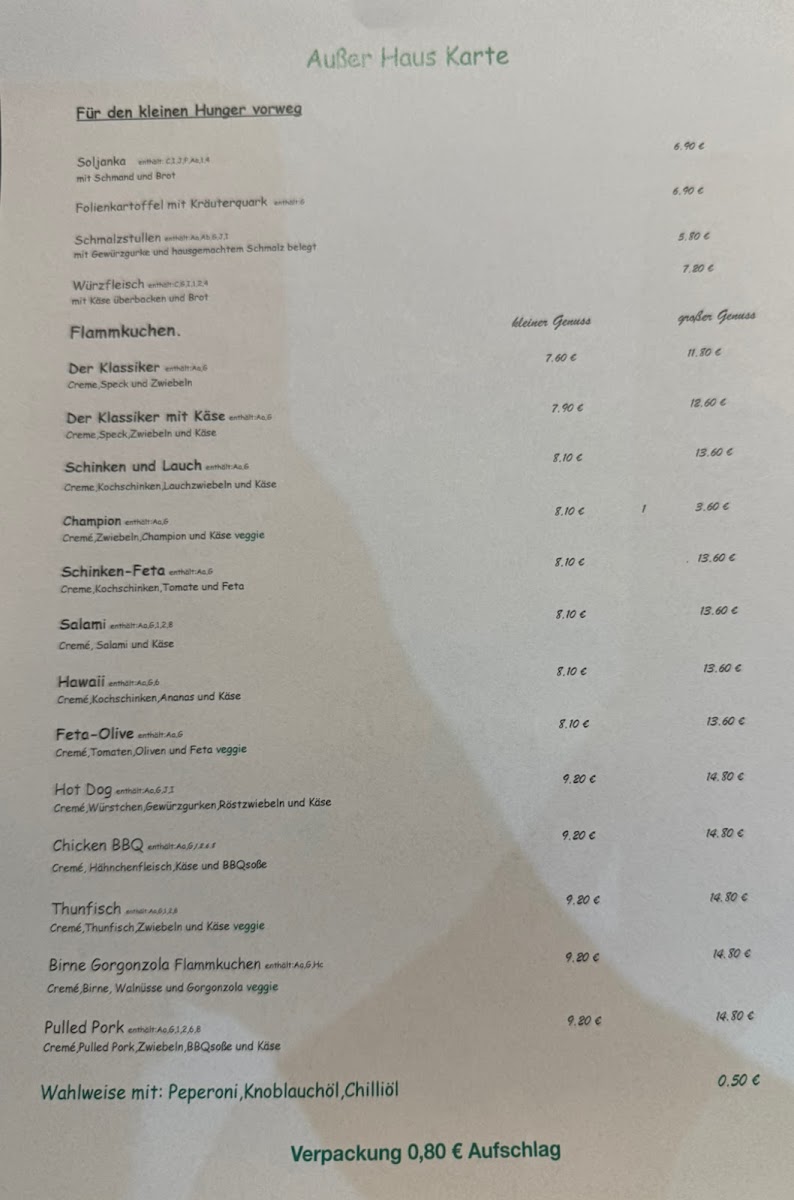 Das Flammkuchenhaus Photo Menu 1